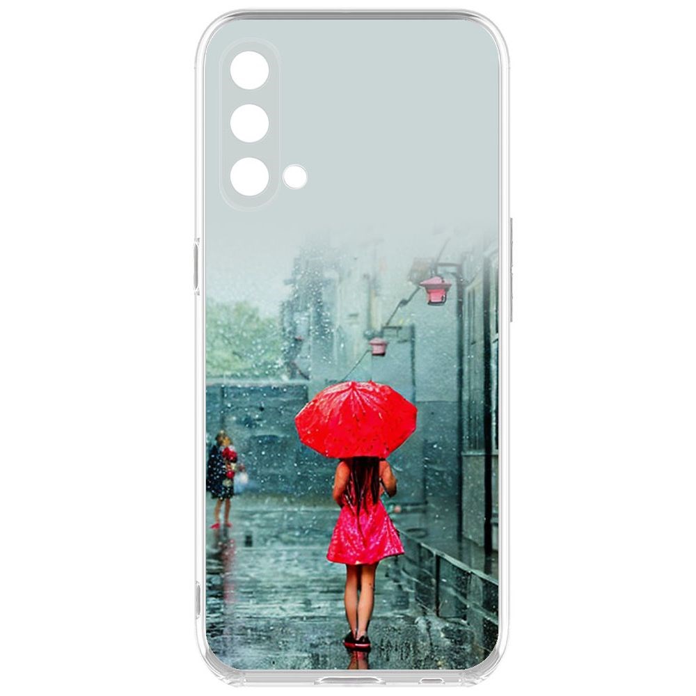 Чехол-накладка Krutoff Clear Case Красный зонтик для OnePlus Nord CE 5G