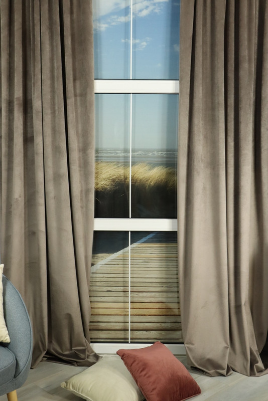 Комплект штор Linen Way из бархата 145х270 бежевый