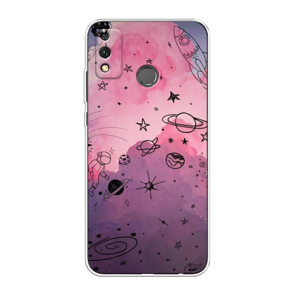 

Чехол Awog на Honor 9X Lite "Радуга планет 3", Черный;розовый, 6104250-4
