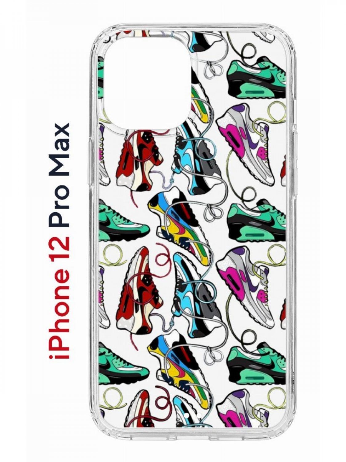 фото Чехол на iphone 12 pro max kruche print кроссы nike air max, бампер с защитой камеры кruче