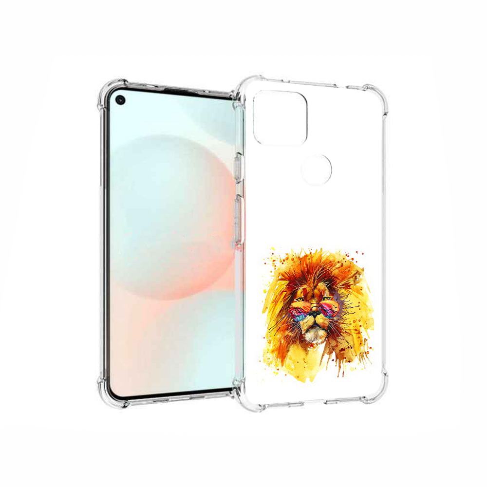 

Чехол MyPads Tocco для Google Pixel 5A лев в очках, Прозрачный, Tocco