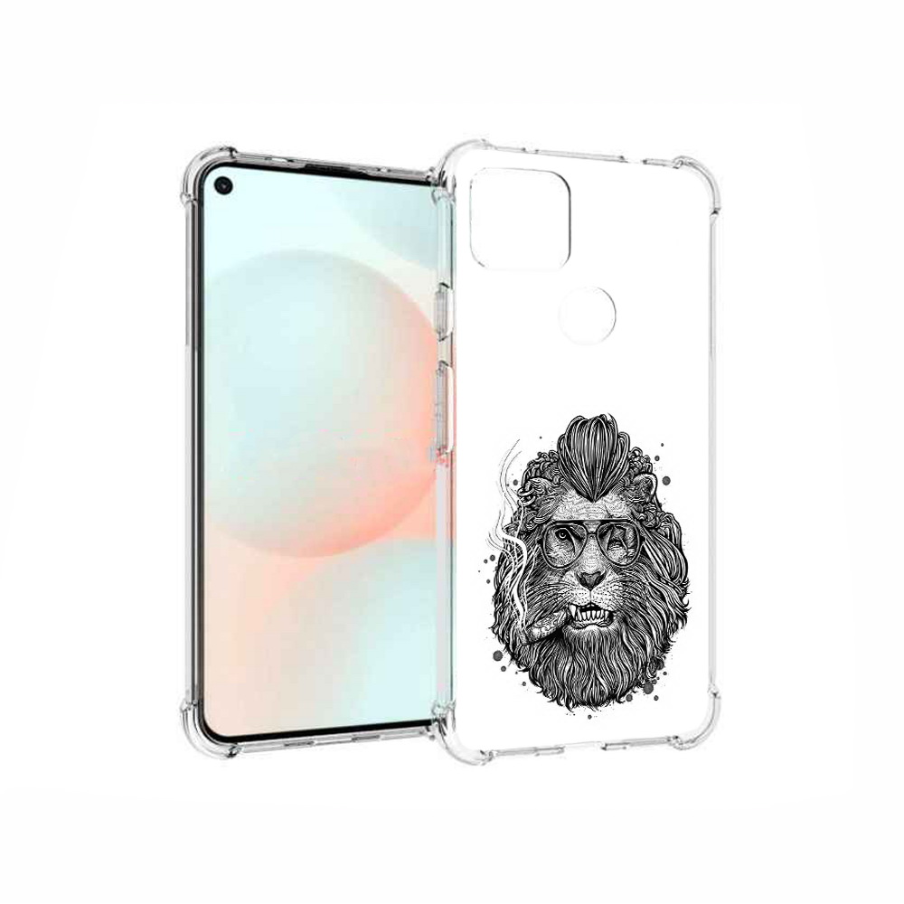 

Чехол MyPads Tocco для Google Pixel 5A курящий лев, Прозрачный, Tocco