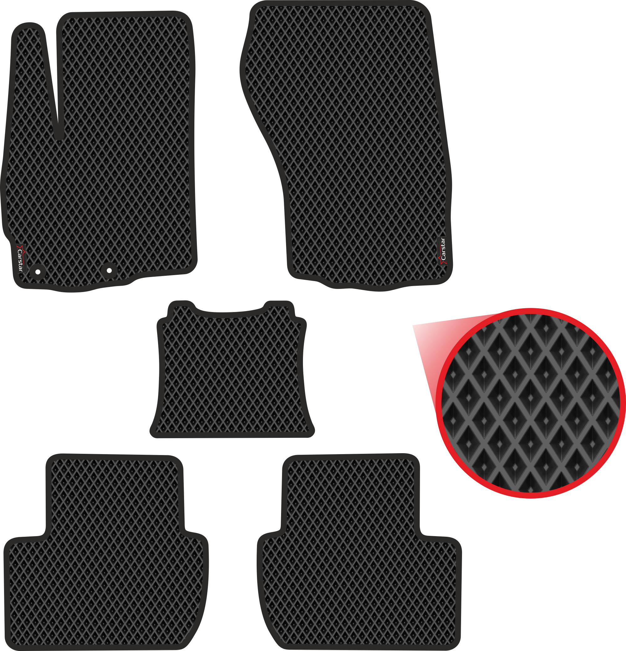 

Комплект ковриков в салон Kupi-Kovrik EVA для Citroen C-Crosser (2007-2013), чёрные