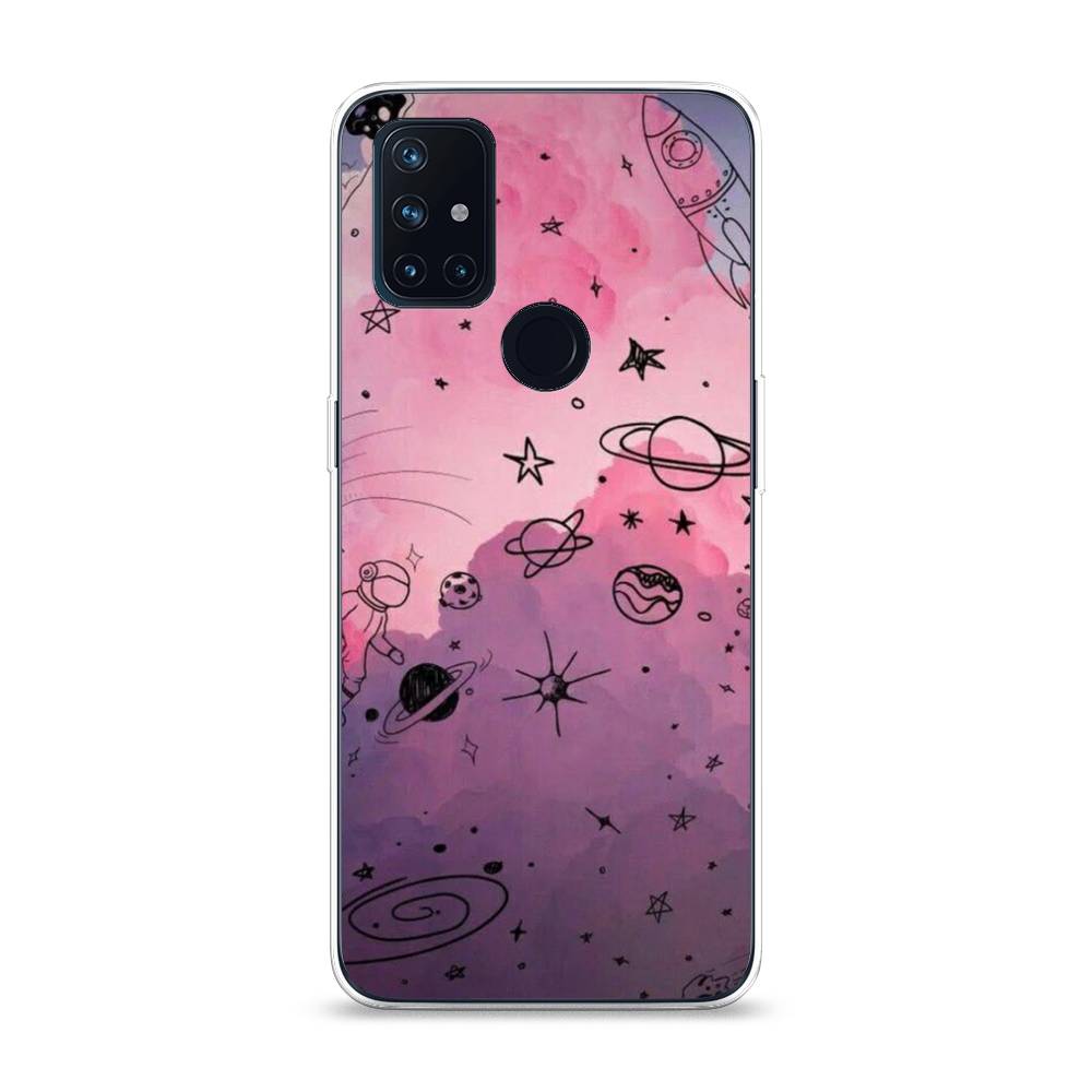 

Чехол Awog на OnePlus Nord N10 / ВанПлас Nord N10 "Радуга планет 3", Черный;розовый, 152350-4