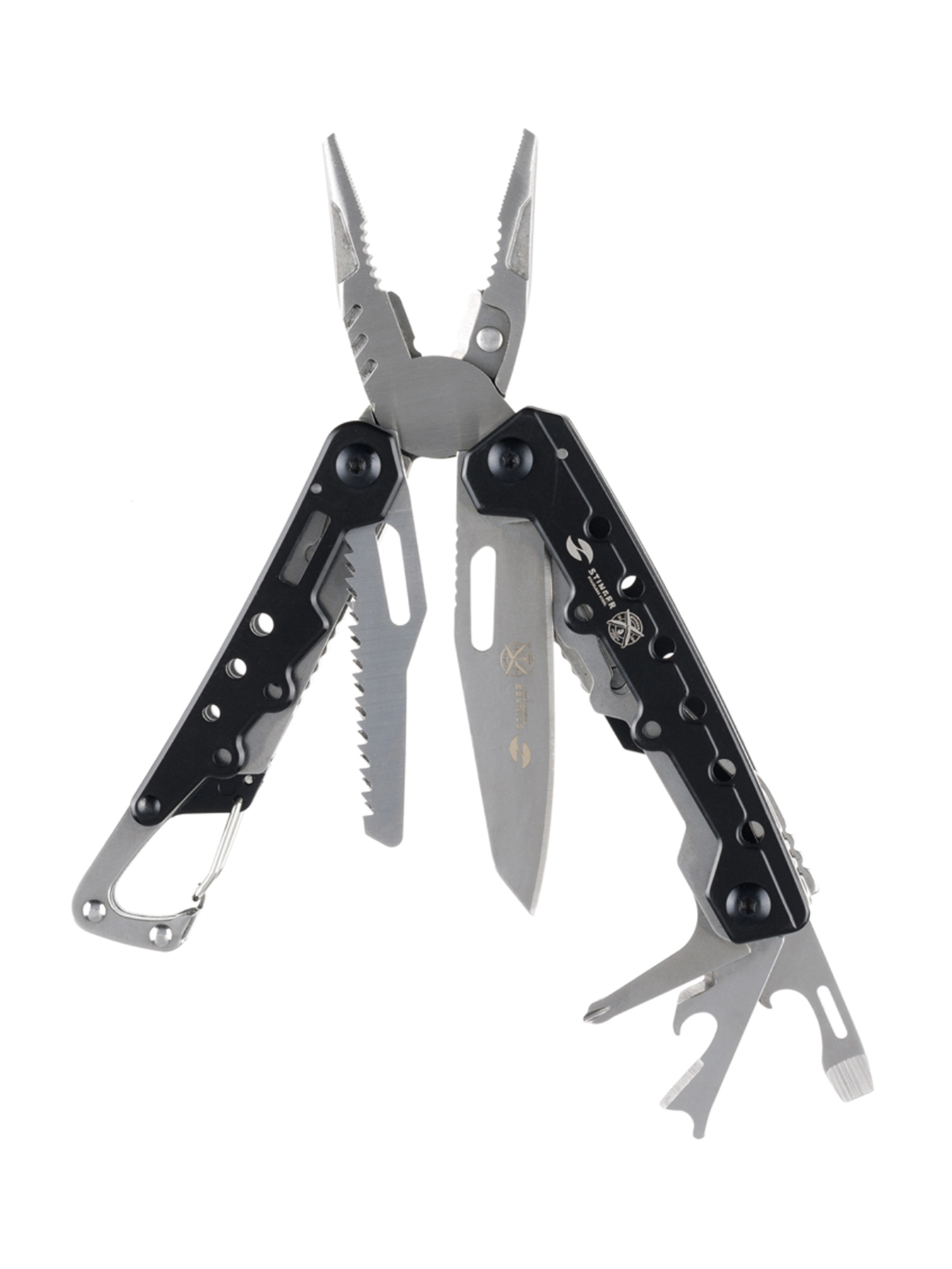 

Мультитул Stinger Knives 105X40 Мм 12 Функций Сталь Чёрно-Серебристый, Черный;серебристый, Mt-9160D