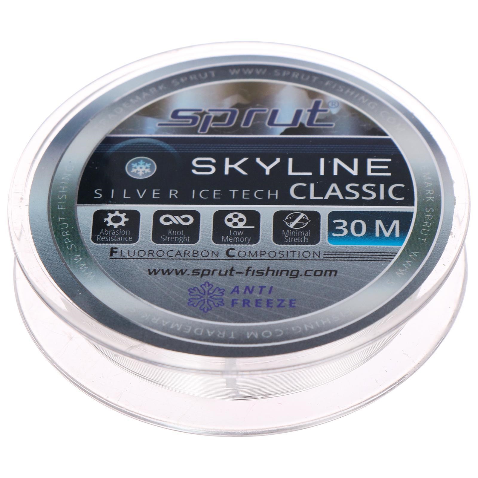 

Леска флюрокарбоновая Sprut Skyline Classic IceTech 0,205 мм, 30 м, 5,95 кг, silver, 1 шт., Серебристый, Skyline IceTech Classic