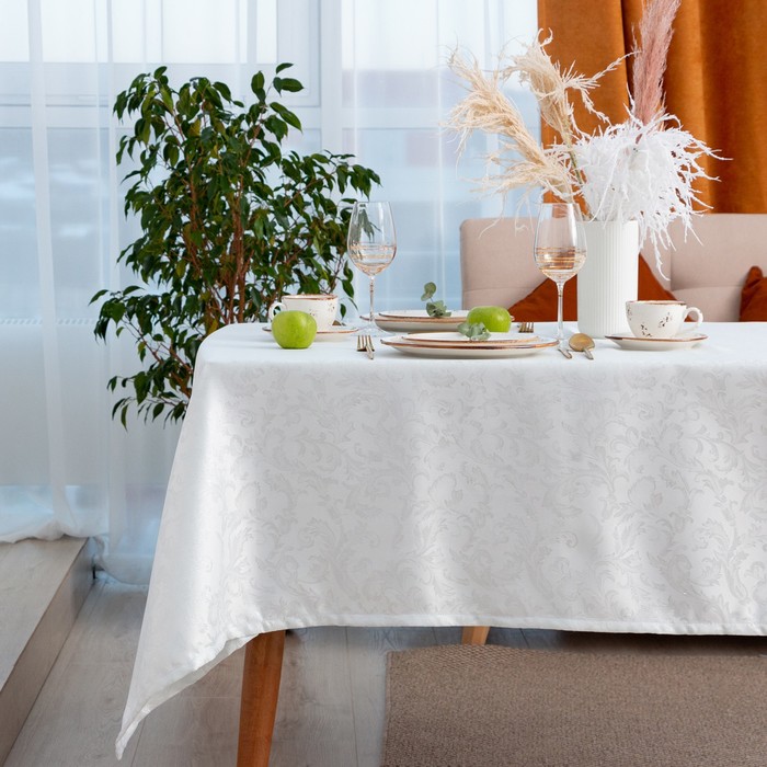 

Скатерть Этель "Venzel" цв.серебро, 142*180 +/-3 см, 115 ±10 гр,100% п/э