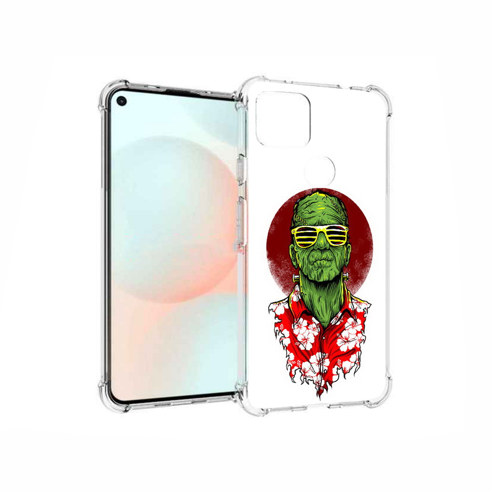 

Чехол MyPads Tocco для Google Pixel 5A крутой зеленый мужчина в очках, Прозрачный, Tocco