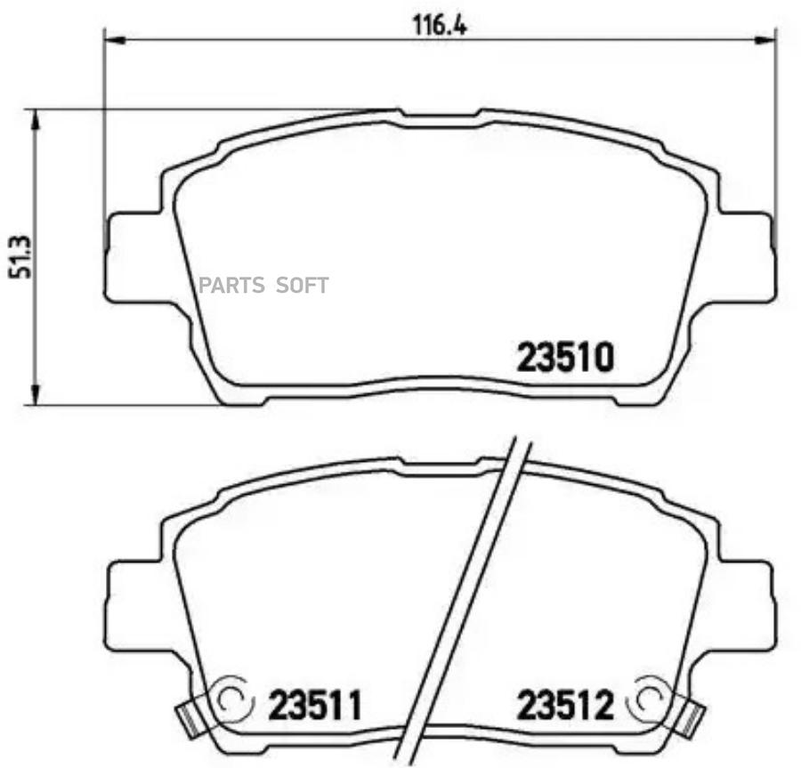 

Тормозные колодки brembo передние p83051