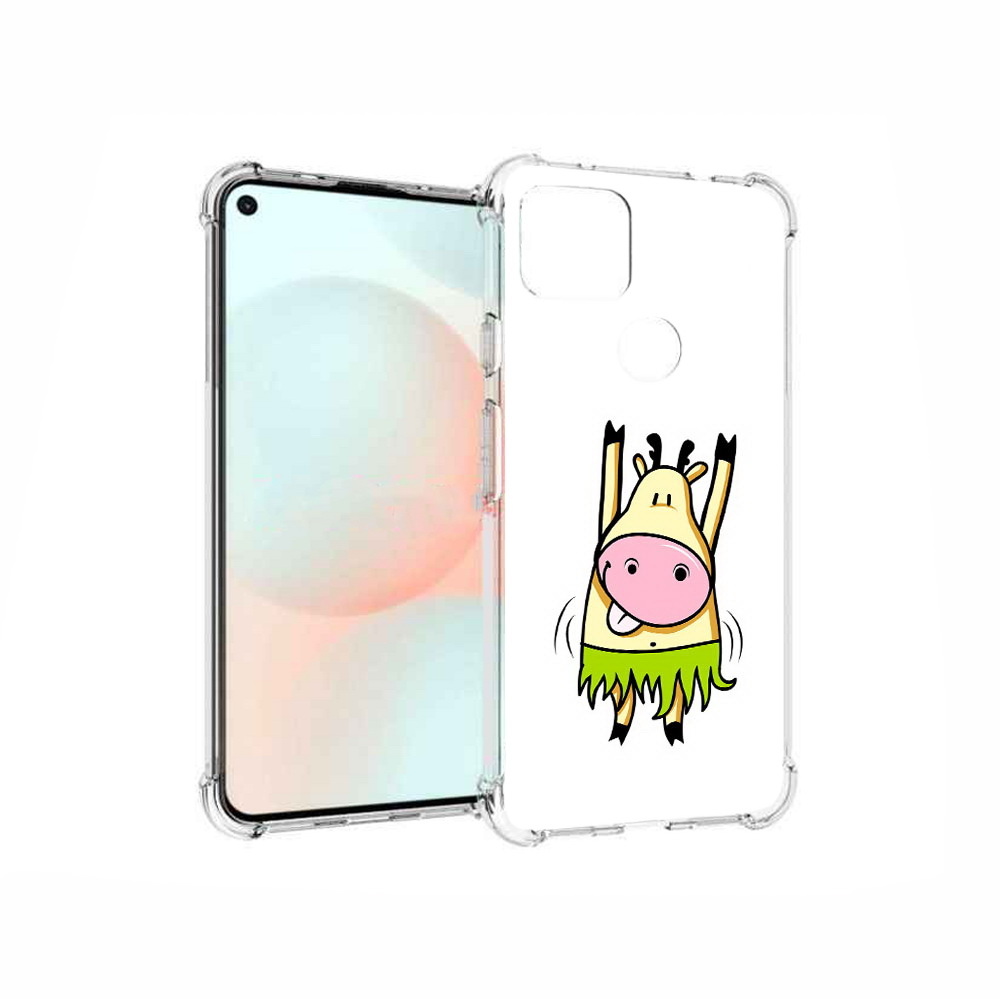 

Чехол MyPads Tocco для Google Pixel 5A Веселая корова, Прозрачный, Tocco