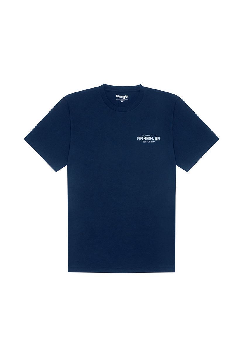 

Футболка мужская Wrangler 1243690 синяя S, Синий, 1243690