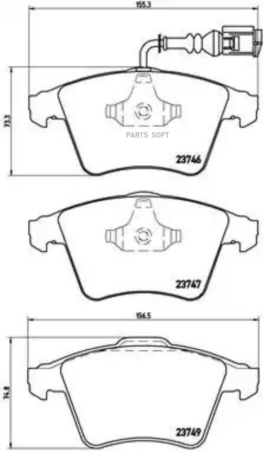 

Колодки дисковые п. vw t5/multivan 2.0/3.2/1.9tdi/2.5tdi 03> диски 16' P85081 =1045 11