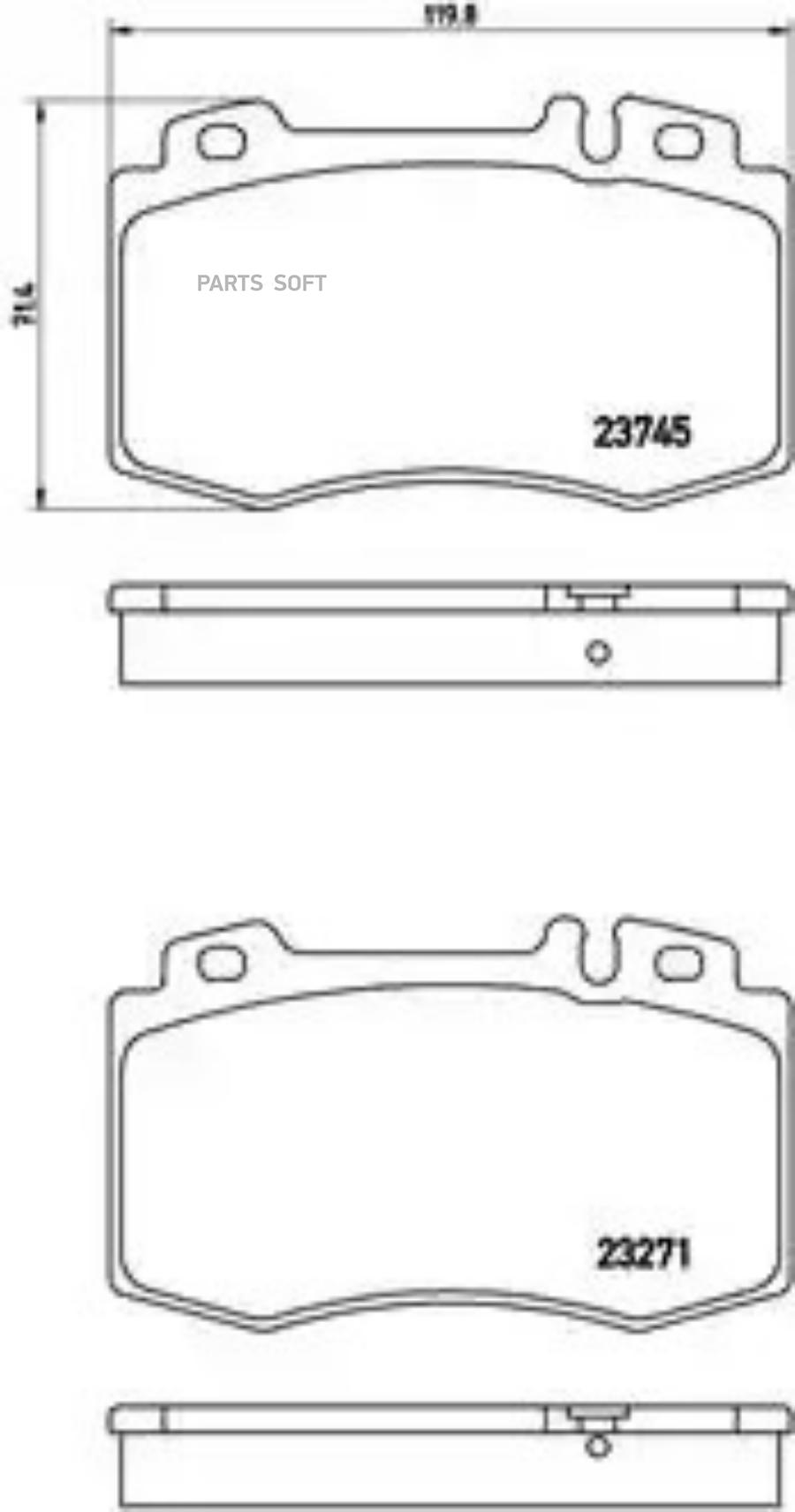 

Тормозные колодки brembo передние для Mercedes-Benz W220, W211 2002- p50053