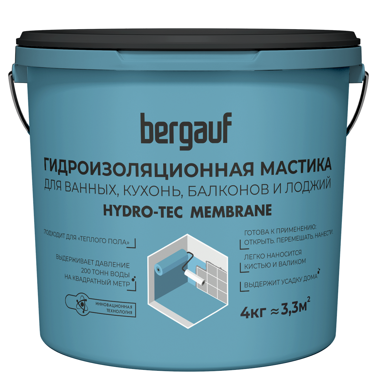 Мастика гидроизоляционная Bergauf Hydro-Tec Membrane, 4 кг