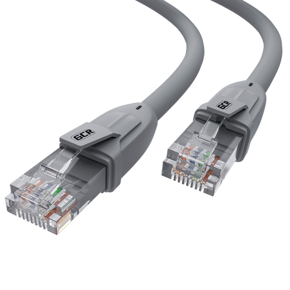 

Патч-корд GCR UTP cat.6 10 Гбит/с RJ45 LAN 0,1м, Серый, GCR-LNC610