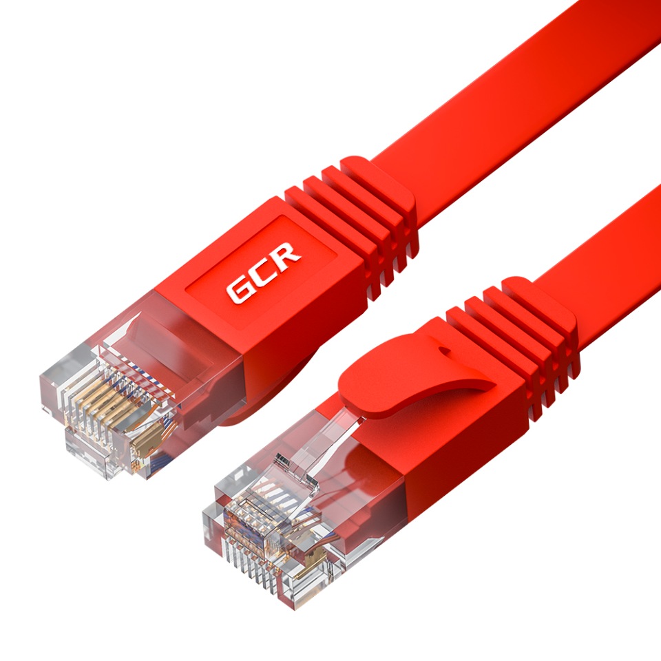 фото Патч-корд gcr плоский utp cat.6 10 гбит/с rj45 lan медный 1м