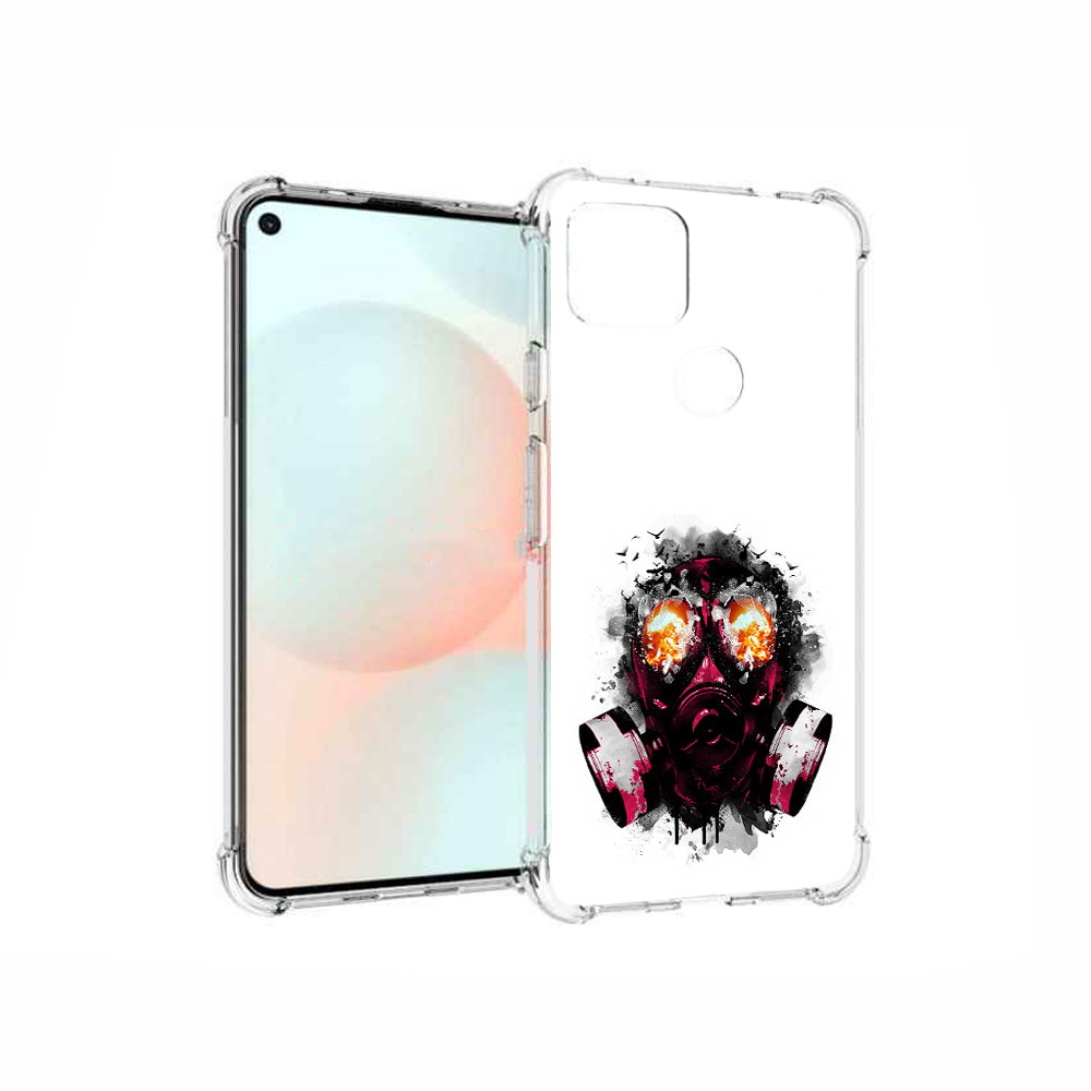 

Чехол MyPads Tocco для Google Pixel 5A красный противогаз, Прозрачный, Tocco