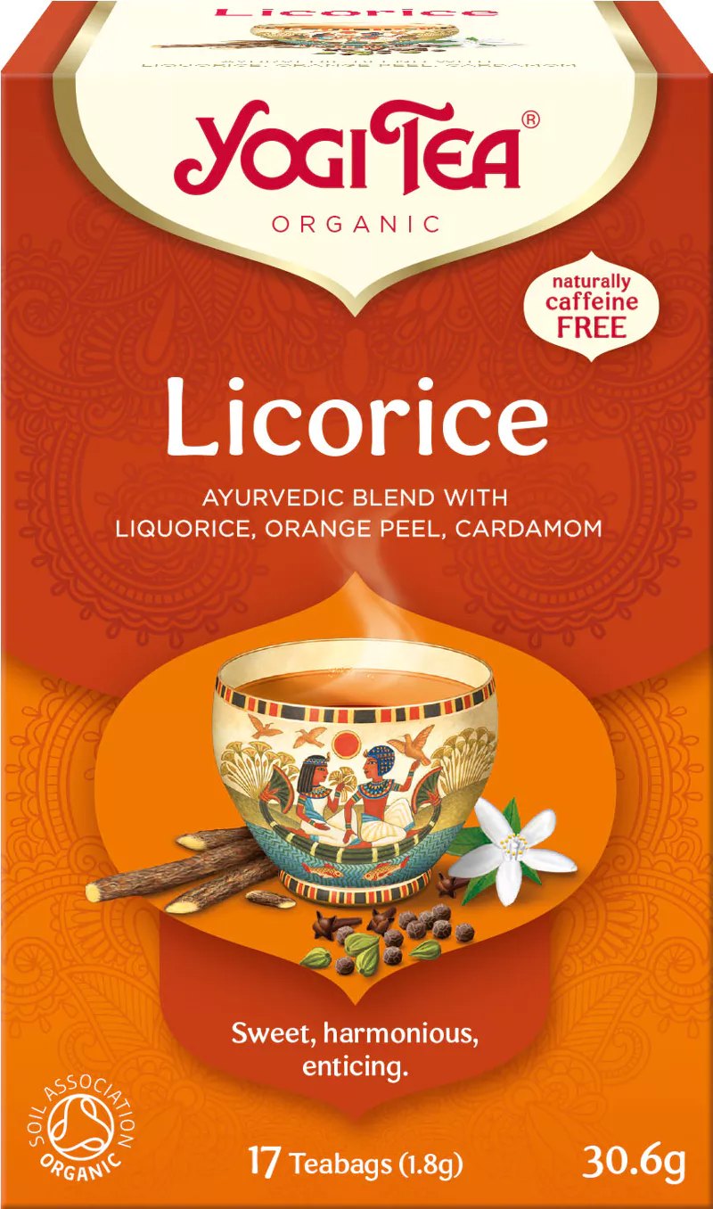 Чай в пакетиках Yogi Tea Licorice Солодка, Апельсин, Кардамон, 17 пакетиков