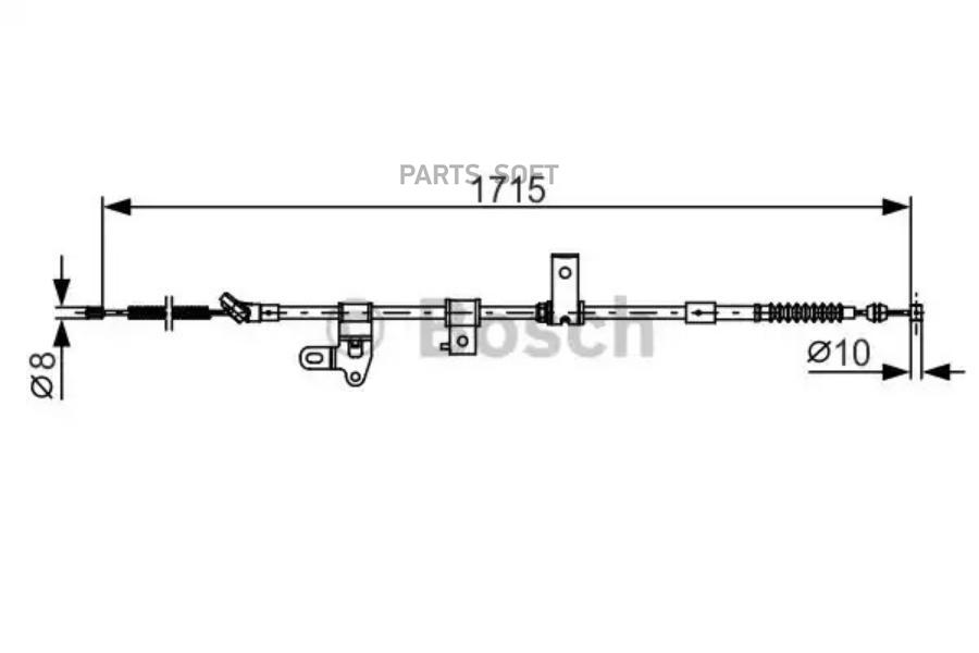BOSCH Трос ручного тормоза BOSCH 1987482348