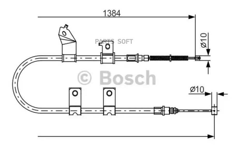

BOSCH Трос ручного тормоза BOSCH 1987482082