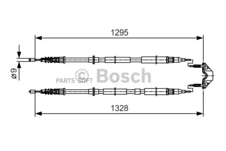 

BOSCH Трос ручного тормоза BOSCH 1987477908
