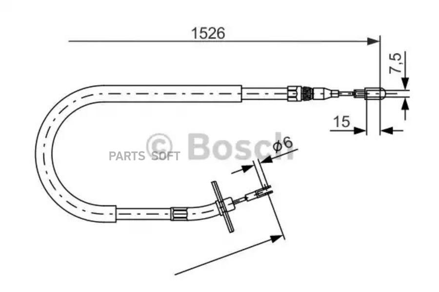 BOSCH Трос ручного тормоза BOSCH 1987477859