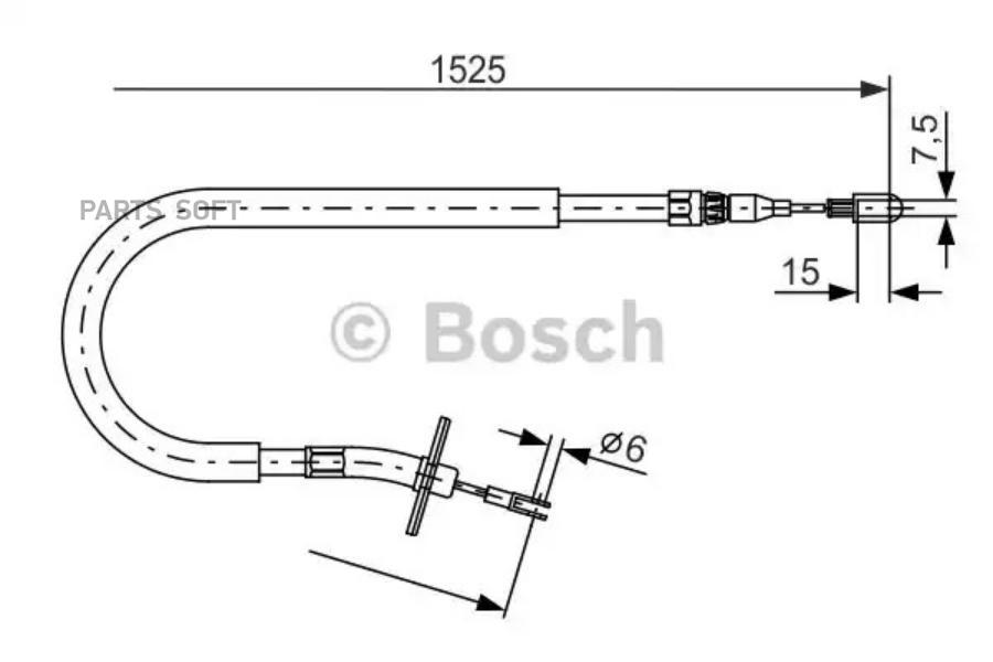 

BOSCH Трос ручного тормоза BOSCH 1987477858