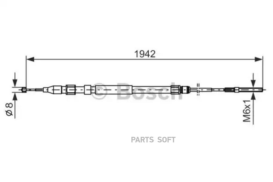 

BOSCH Трос ручного тормоза BOSCH 1987477820
