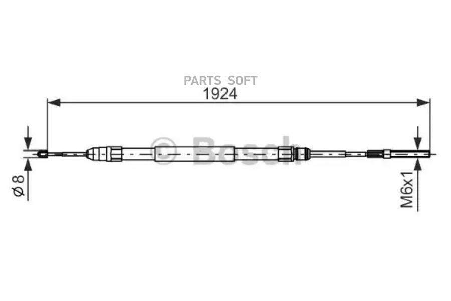 

BOSCH Трос ручного тормоза BOSCH 1987477693