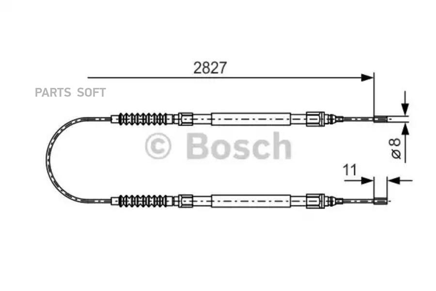 

BOSCH Трос ручного тормоза BOSCH 1987477263