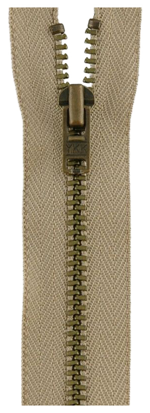 

Застежка-молния YKK 0643475/18, 573 бежевый тип 3 (4,5мм), неразъемная, 18см