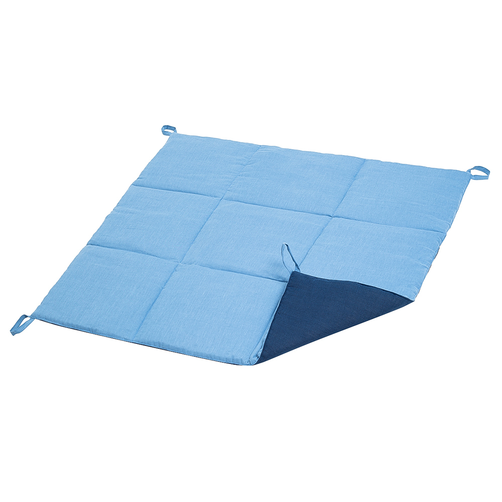 Игровой коврик VamVigvam для вигвама из голубого льна с контрастными шторками vv020153