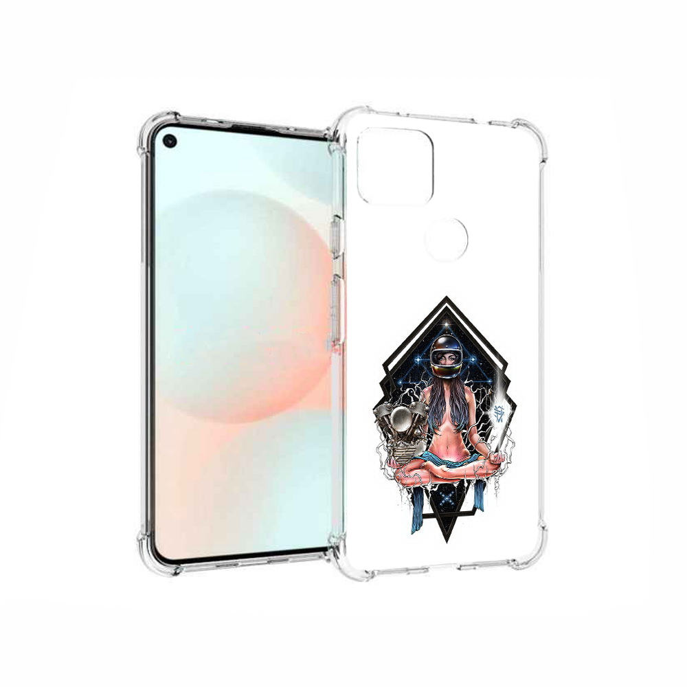 

Чехол MyPads Tocco для Google Pixel 5A красивая девушка в шлеме, Прозрачный, Tocco