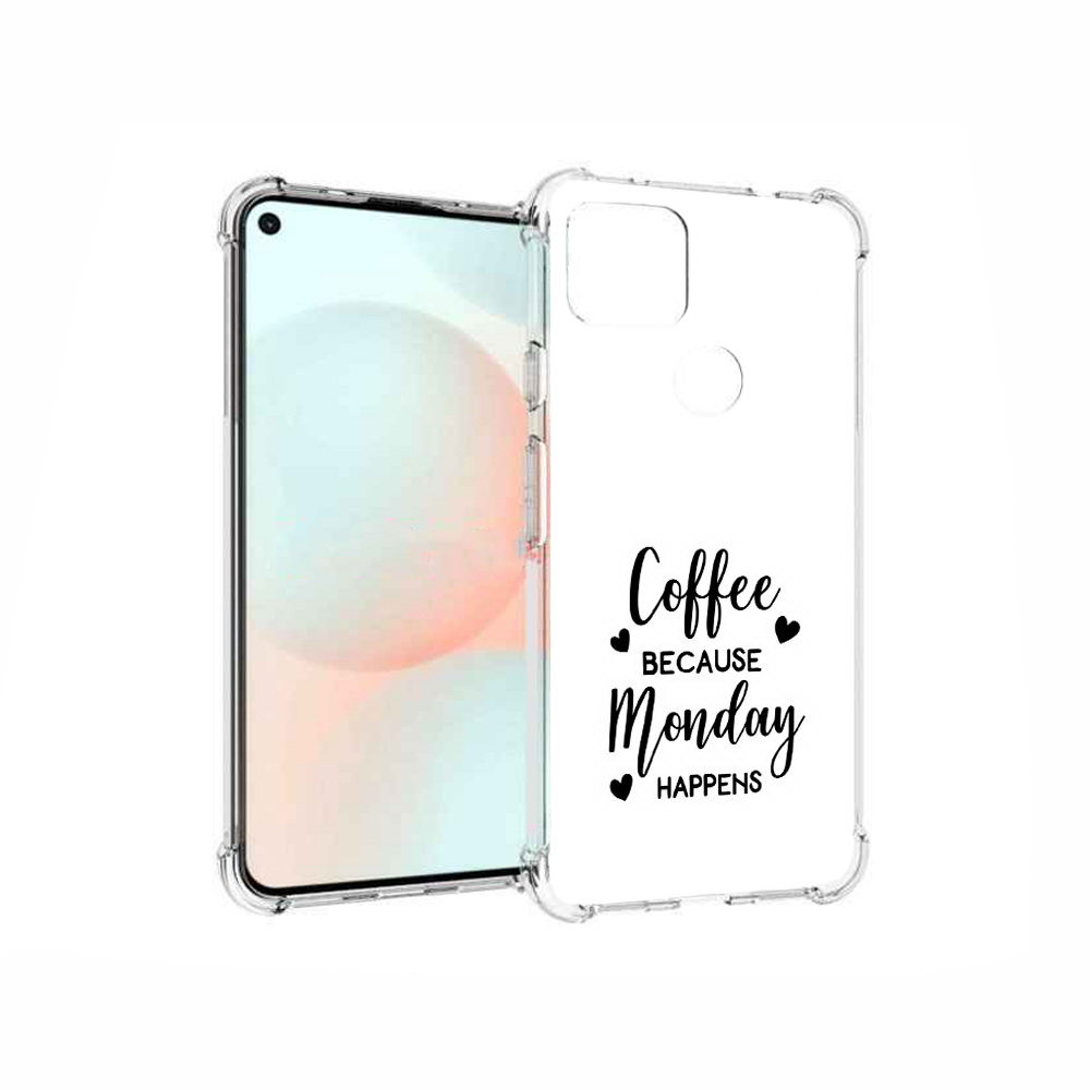 

Чехол MyPads Tocco для Google Pixel 5A кофе и понедельник стал счастливым, Прозрачный, Tocco