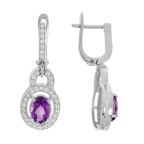 

Серьги из серебра с аметистом Balex Jewellery 2405936926, 2405936926