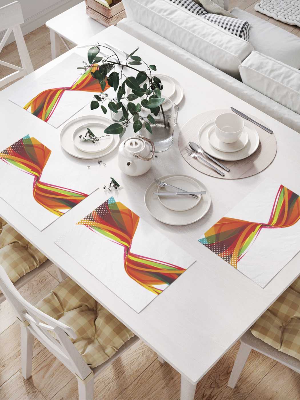 

Комплект салфеток JoyArty "Абстрактная волна" для сервировки стола (32х46 см, 4 шт.), Оранжевый, Абстрактная волна