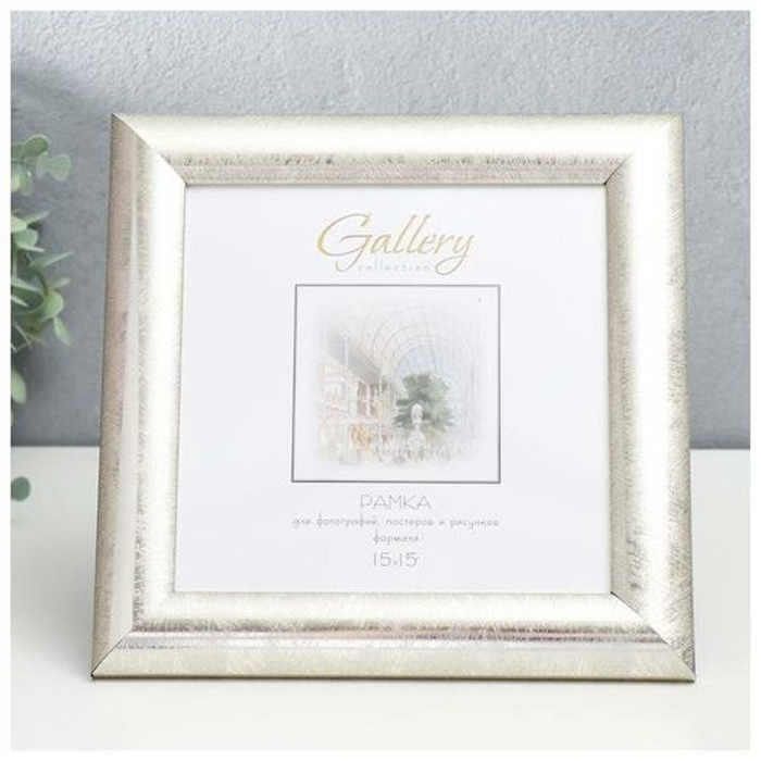 

Фоторамка пластик Gallery 15х15 см, 647221-3, серебро (пластиковый экран), Серебристый