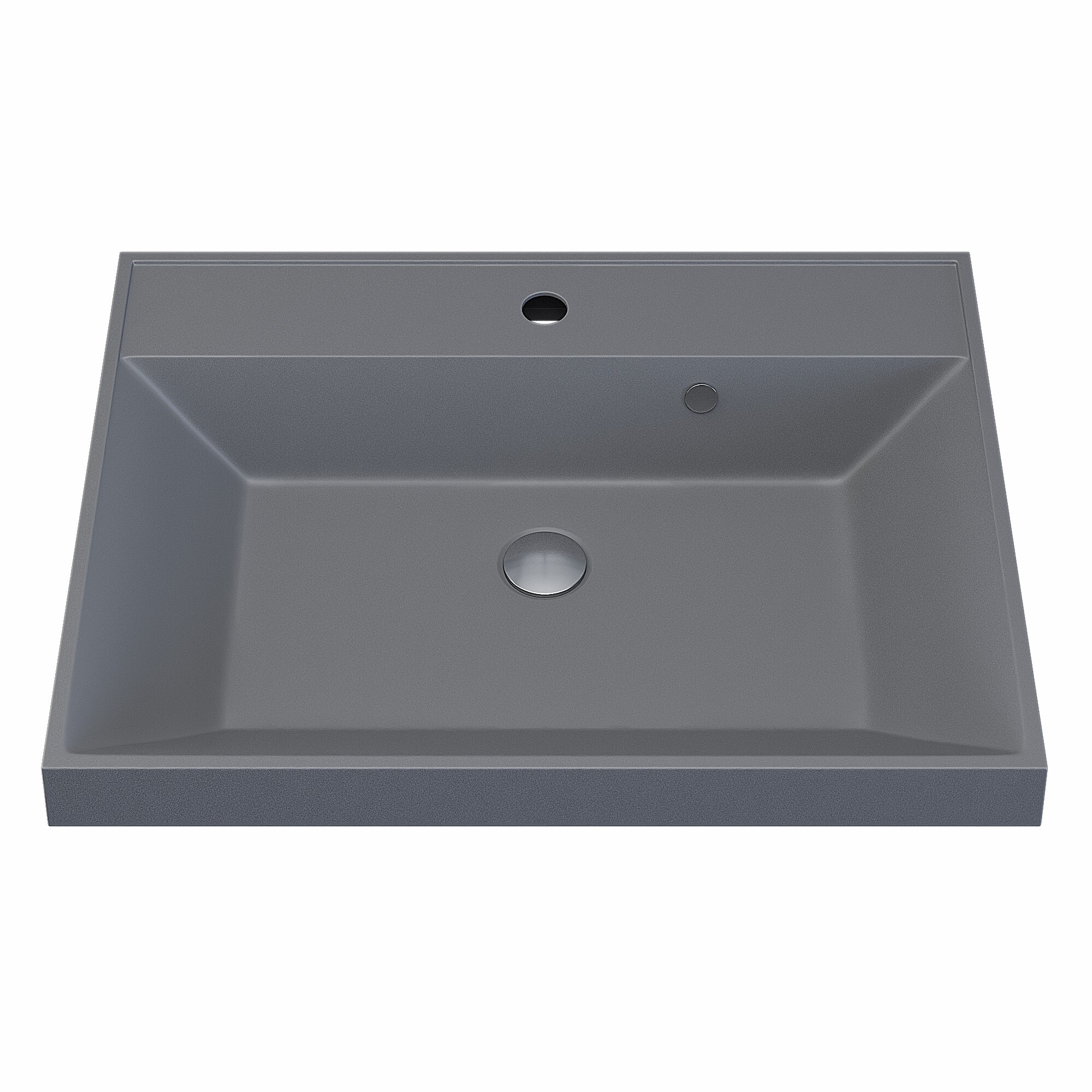 мойка для кухни кварцевая ulgran quartz nora 485 05 бетон Раковина кварцевая для ванной комнаты Uperwood Classic Quartz 60 см, серая матовая, бетон