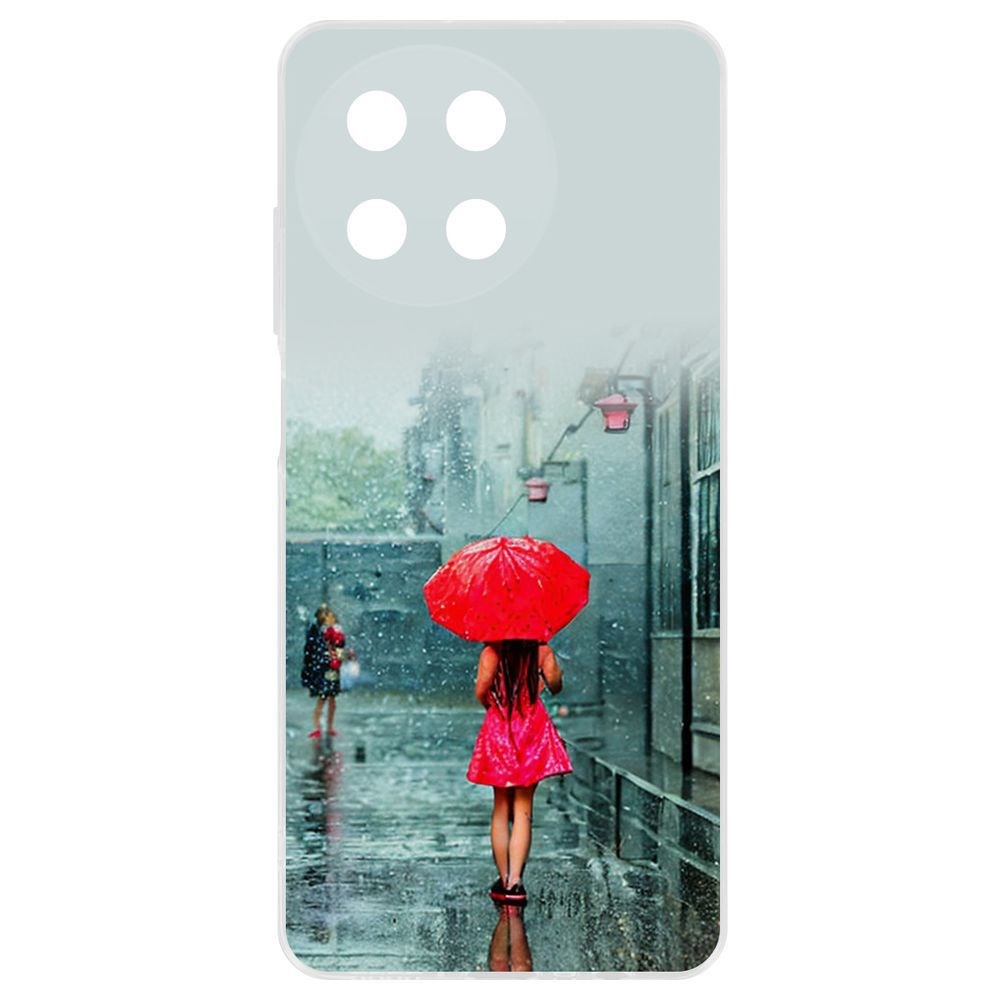 

Чехол-накладка Krutoff Clear Case Красный зонтик для Realme 11 4G, Прозрачный