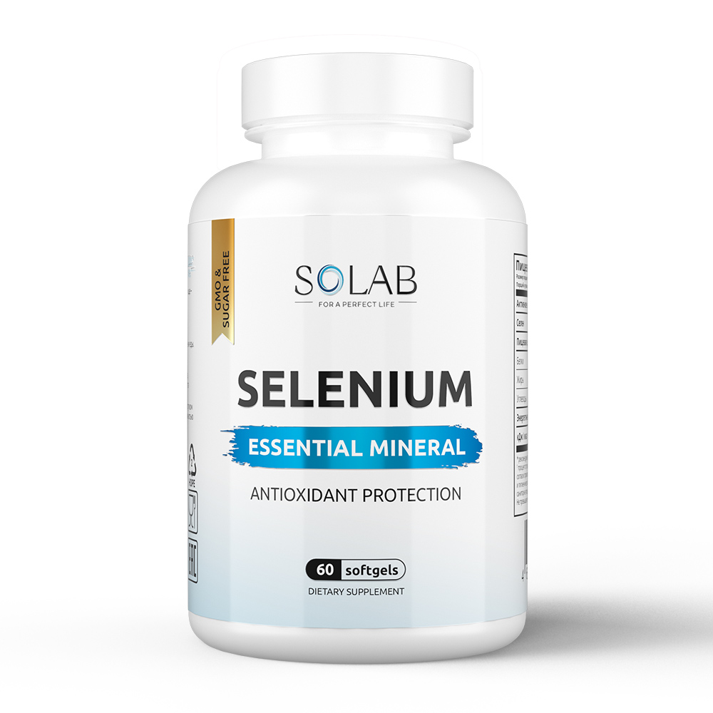 Селен пищевая добавка SOLAB Selenium Prolong 125 мкг капсулы 60 шт.