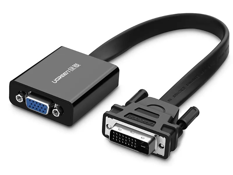 Конвертер UGREEN MM108 (40259) DVI-D to VGA Active Converter Flat Cable Black