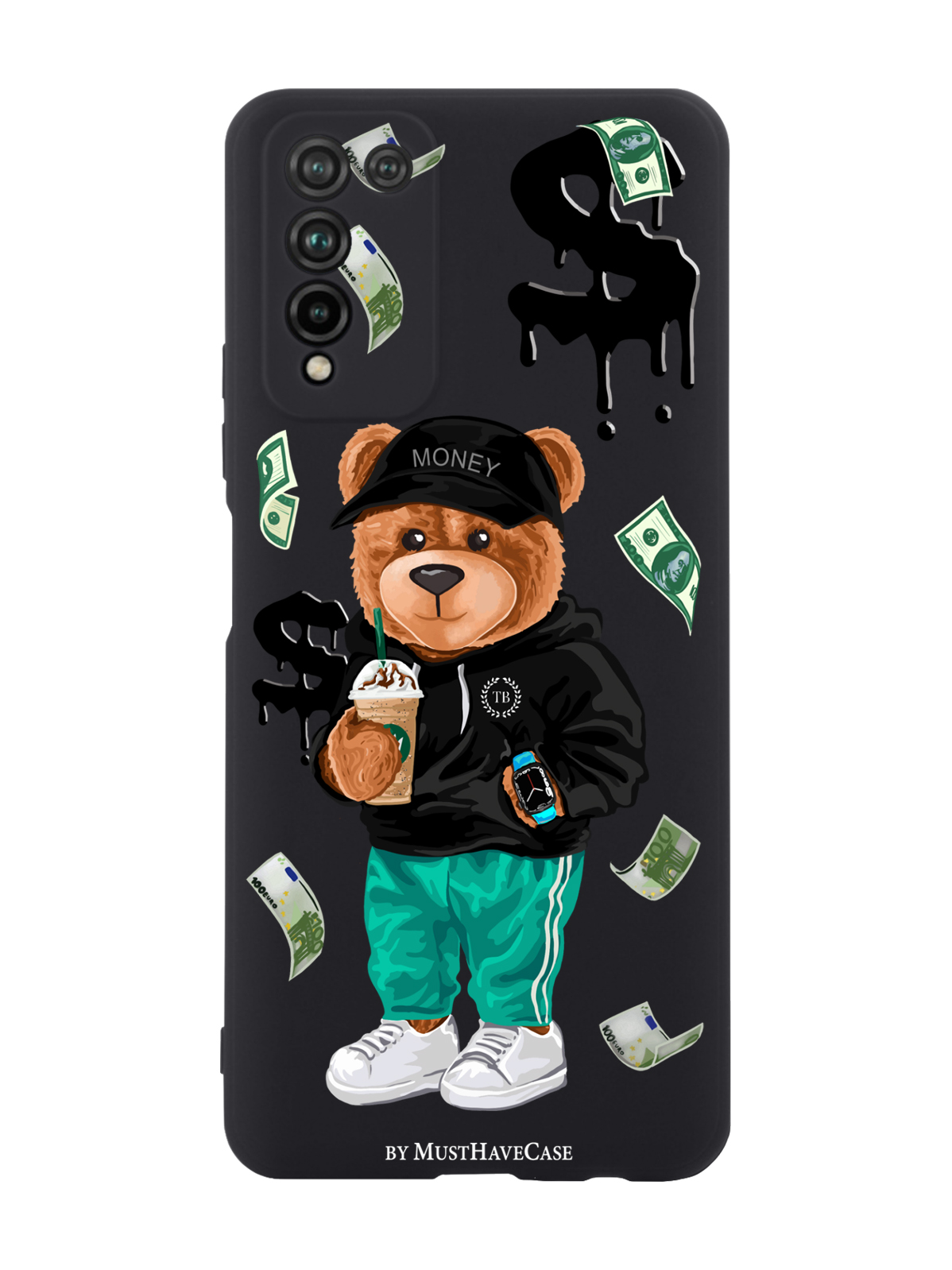

Чехол MustHaveCase для Honor 10X Lite Tony Bear/ Мишка Тони черный, Черный;зеленый;коричневый