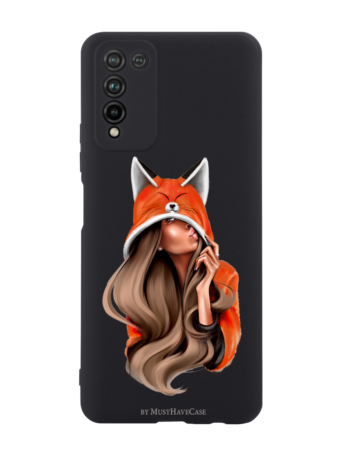 фото Чехол musthavecase для honor 10x lite foxy girl/ лисичка черный