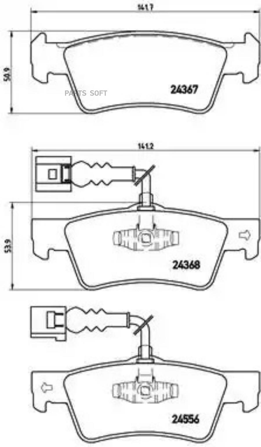 

Тормозные колодки brembo задние p85068