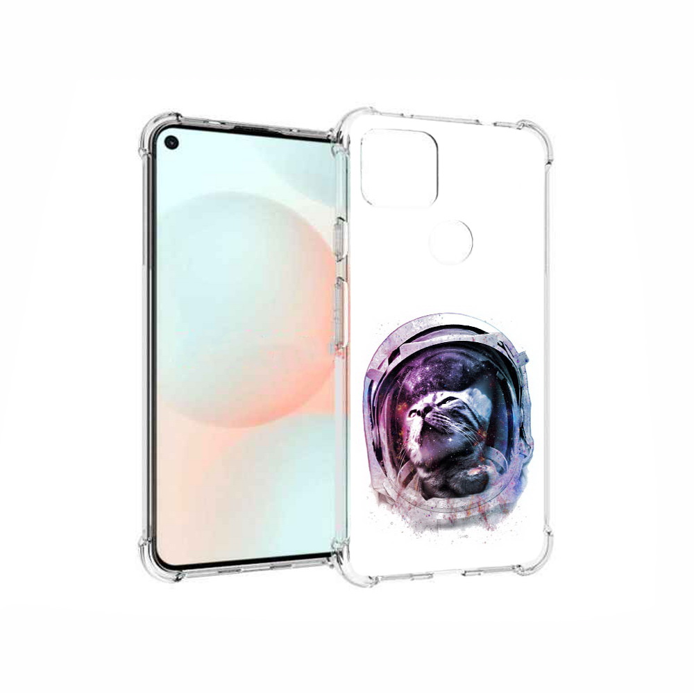 

Чехол MyPads Tocco для Google Pixel 5A кот в шлеме, Прозрачный, Tocco