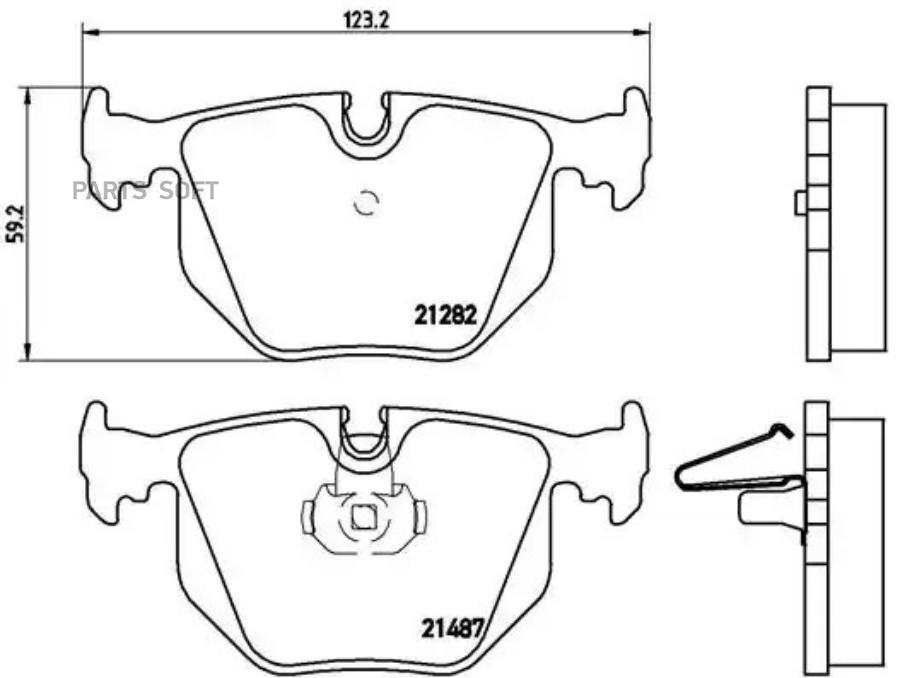 

Тормозные колодки brembo задние p06044