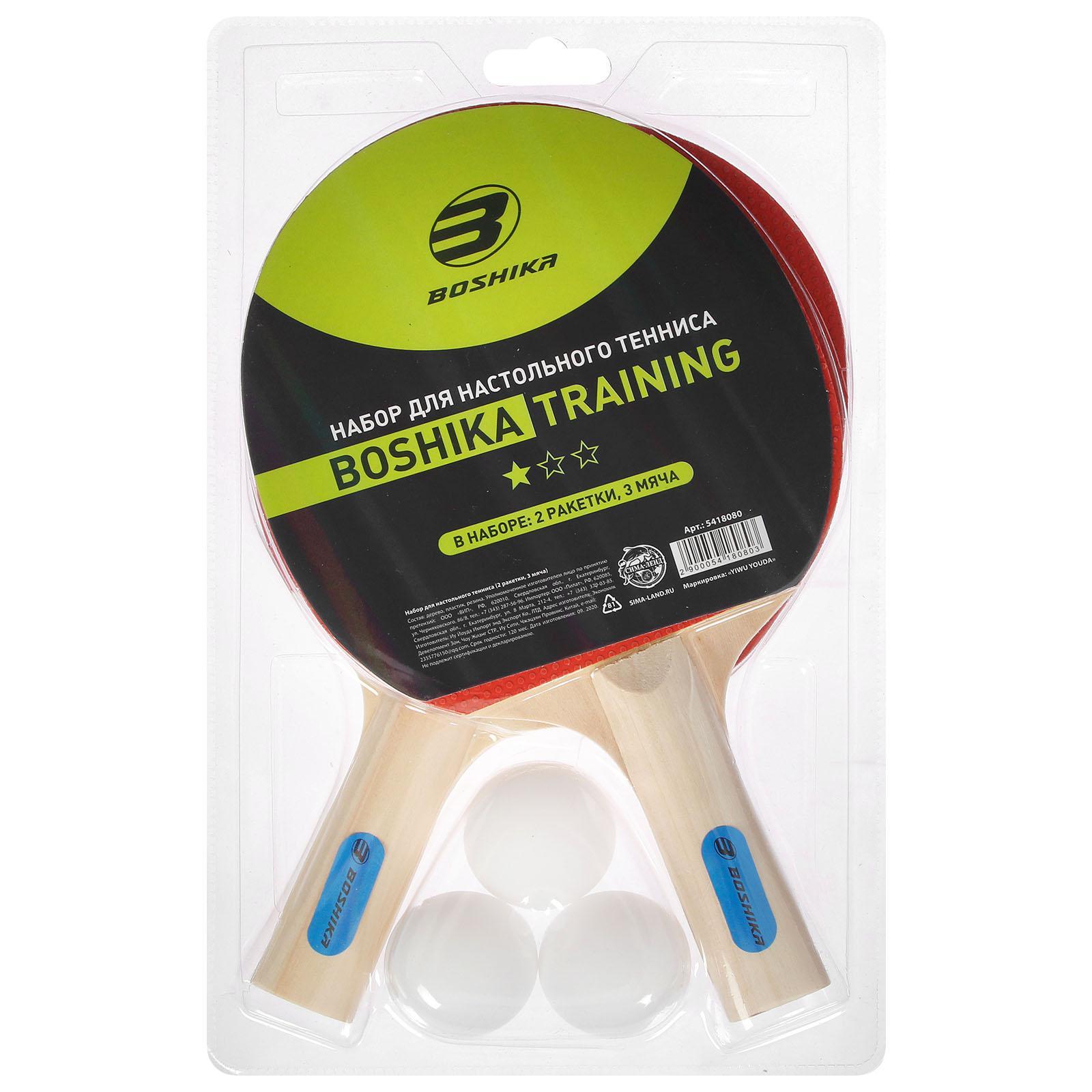

Ракетка для настольного тенниса Boshika Training прямая рукоятка 1 звезда, Training
