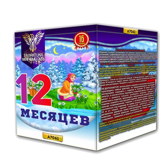 

Салют Галактика Млечный путь 12 месяцев А 7061, 16 залпов, 12 месяцев
