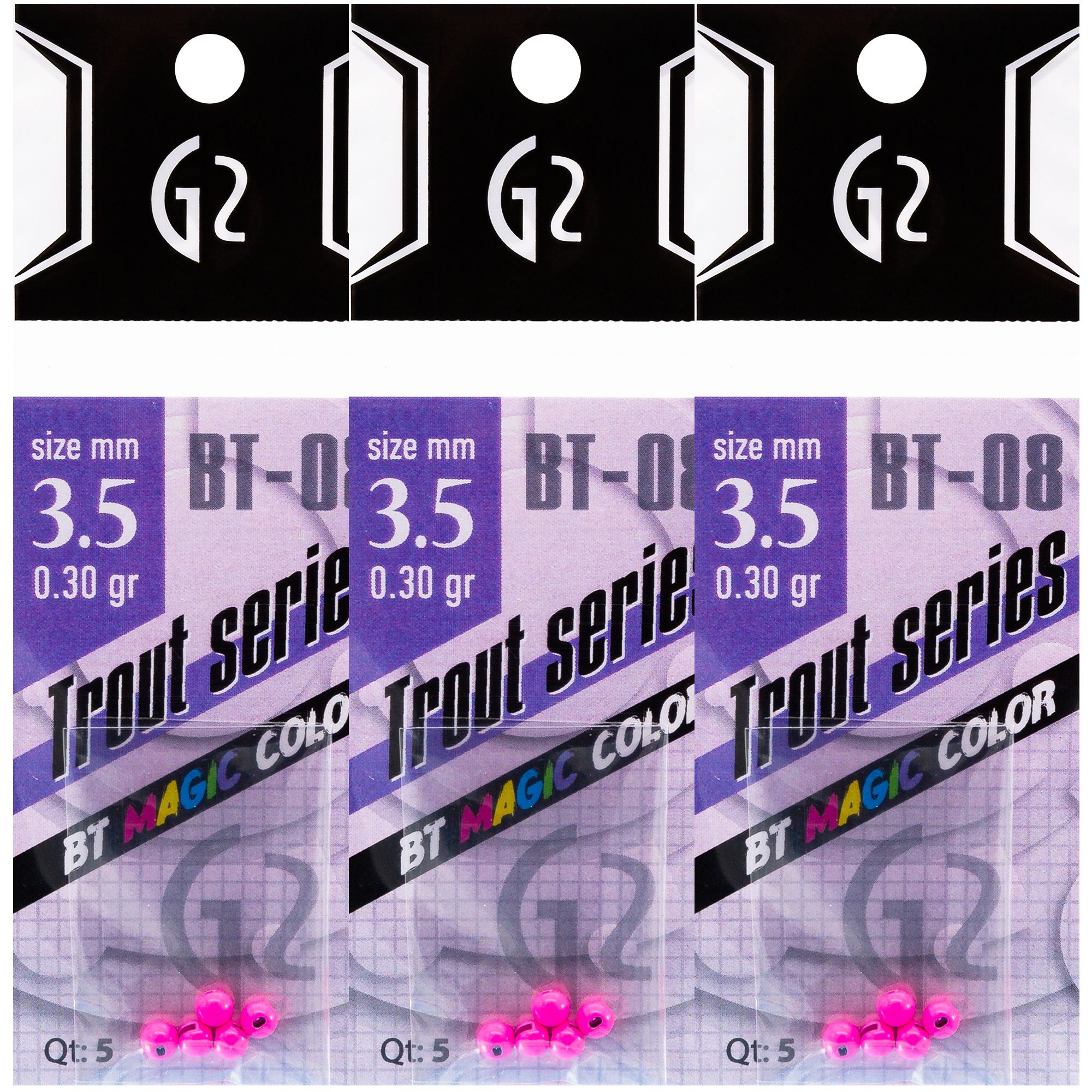 

Вольфрамовые грузила G2 Bt Magik Color 0.30 гр цвет Розовый, 15 шт, Bt Magic Color