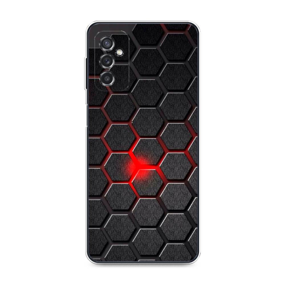 

Чехол на Samsung Galaxy M52 "Соты красные", Красный;черный;серый, 2104350-3